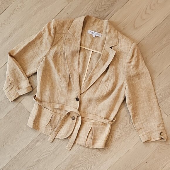 Molton Linen Blend Blazer Medium - Picture 2 of 16